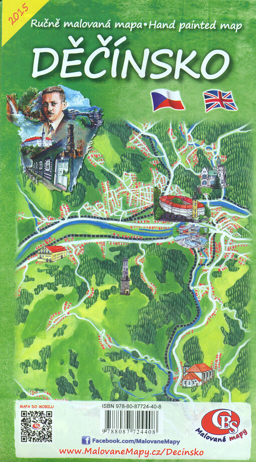 Ručně malovaná mapa Děčínsko