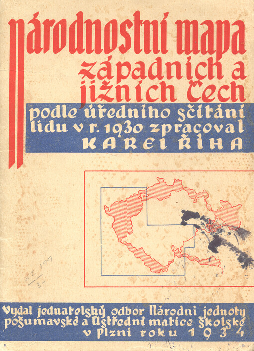 Národnostní mapa západních a jižních Čech podle úředního sčítání lidu v r. 1930