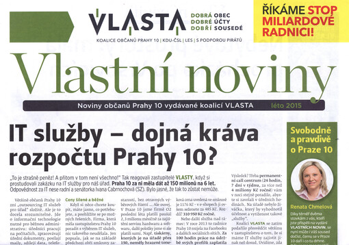 Vlastní noviny : noviny občanů Prahy 10 vydávané koalicí Vlasta