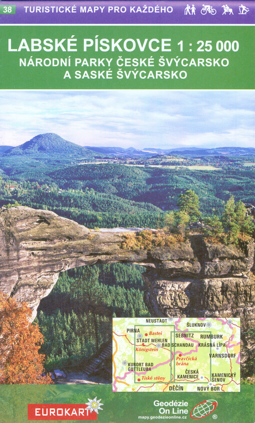 Labské pískovce 1:25 000 : národní parky České Švýcarsko a Saské Švýcarsko = Elbsandsteingebirge 1:25 000 : Nationalparks Sächsische Schweiz und Böhmische Schweiz : turistická a cykloturistická mapa 1:25 000