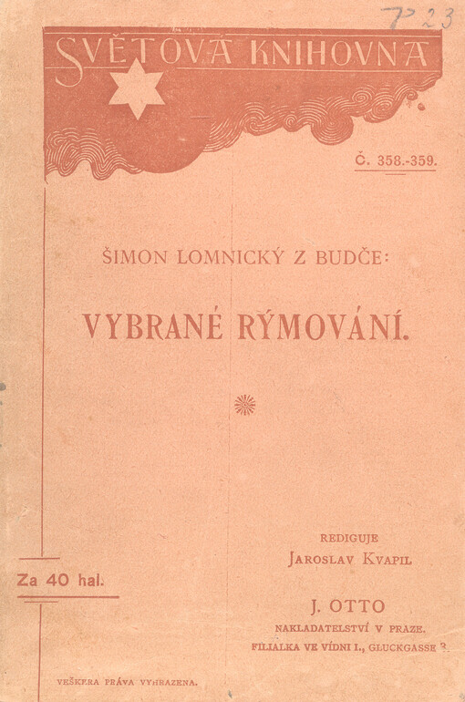 Šimona Lomnického z Budče Vybrané rýmování