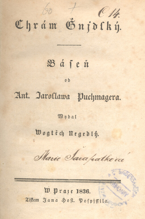 Chrám gnjdský :báseň od Ant. Jaroslawa Puchmagera