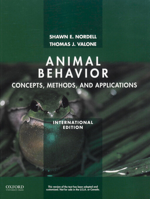 Animal behavior :concepts, methods, and applications