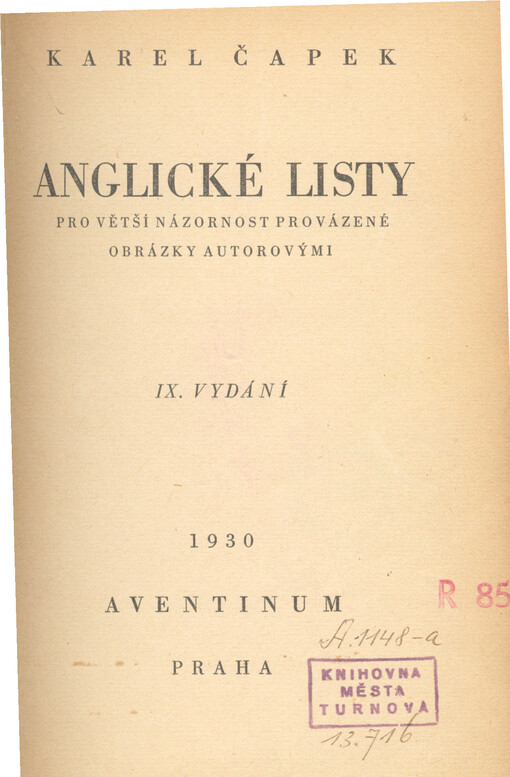 Anglické listy :pro větší názornost provázené obrázky autorovými, 9. vyd.