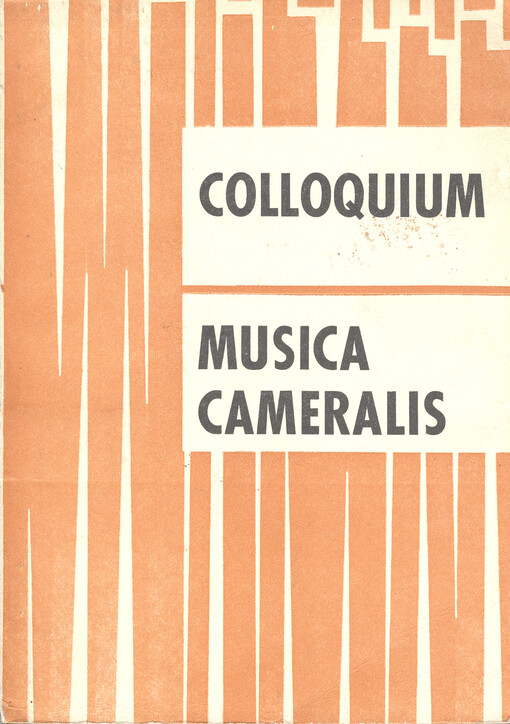 Colloquium Musica Cameralis :Brno 1971