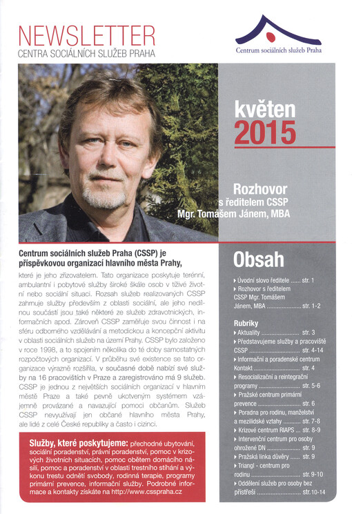 Newsletter Centra sociálních služeb Praha