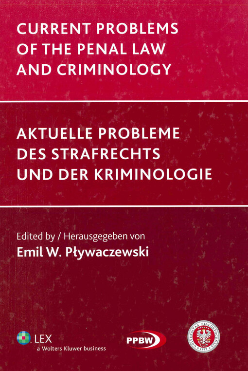 Current problems of the penal law and the criminology.[5]