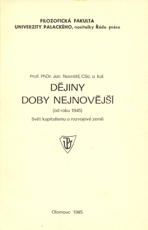 Dějiny doby nejnovější (od roku 1945) :svět kapitalismu a rozvojové země