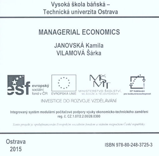 Managerial economics: study support