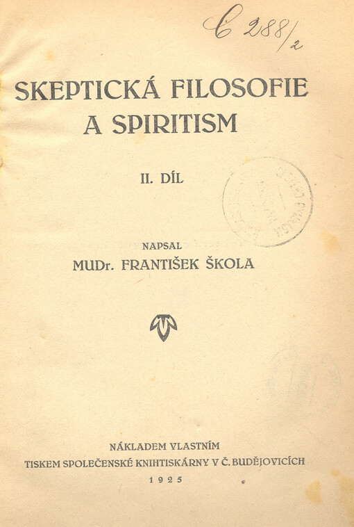 Skeptická filosofie a spiritismus