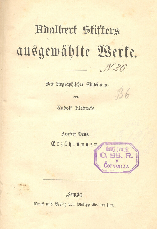 Adalbert Schifters ausgewählte Werke. Zweitter Band, Erzählungen