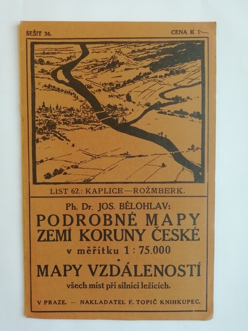Podrobné mapy zemí Koruny české v měřítku 1:75.000 a mapy vzdáleností všech míst při silnici ležících.Sešit 47. List 94,Přibyslav - Polná - Jihlava