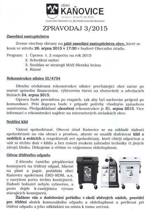 Zpravodaj obce Kaňovice