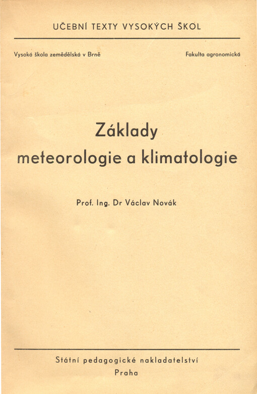 Základy meteorologie a klimatologie