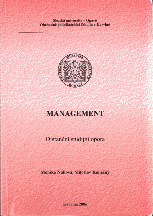 Management :distanční studijní opora