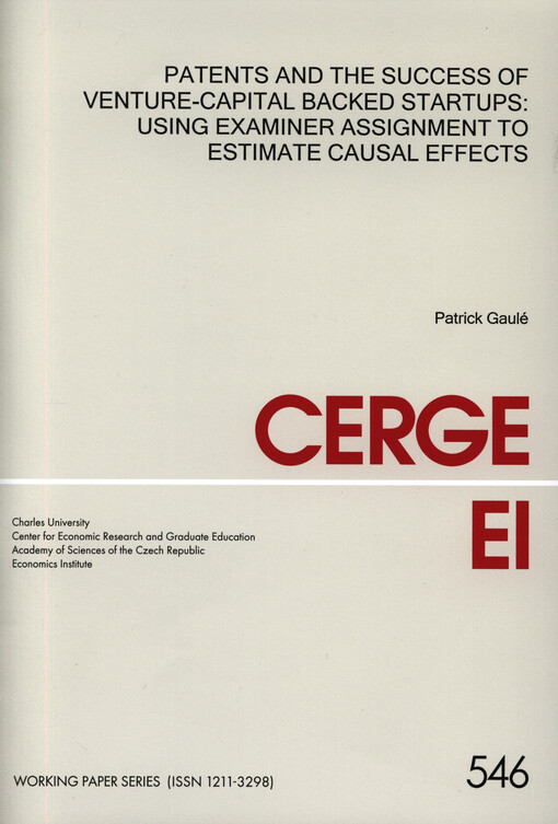 Patents and the success of venture-capital backed startups: using examiner assignment to estimate causal effects