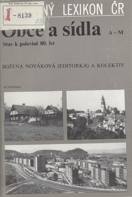 Zeměpisný lexikon ČR. Obce a sídla : stav k polovině 80. let. A-M