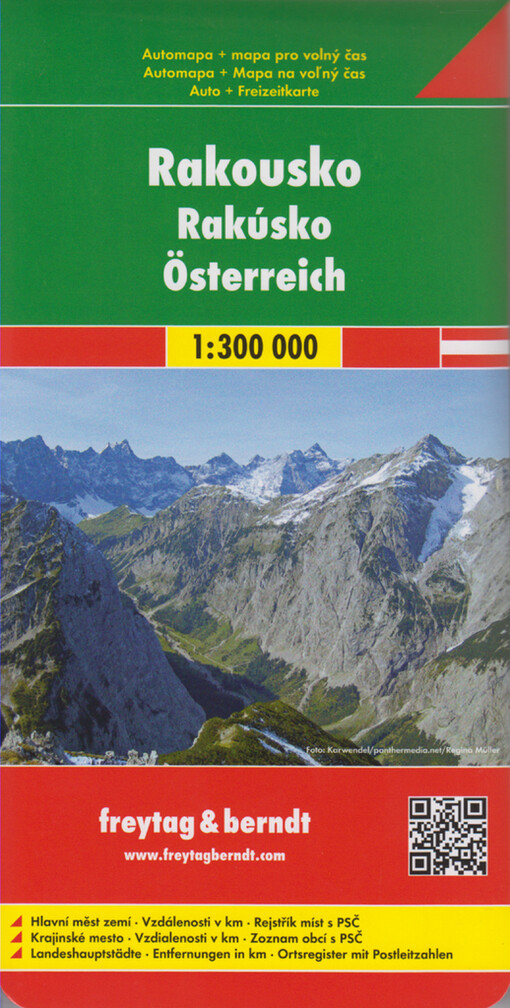 Rakousko automapa + mapa pro volný čas : 1: 300 000 = Rakúsko = Österreich = Austria = Autriche