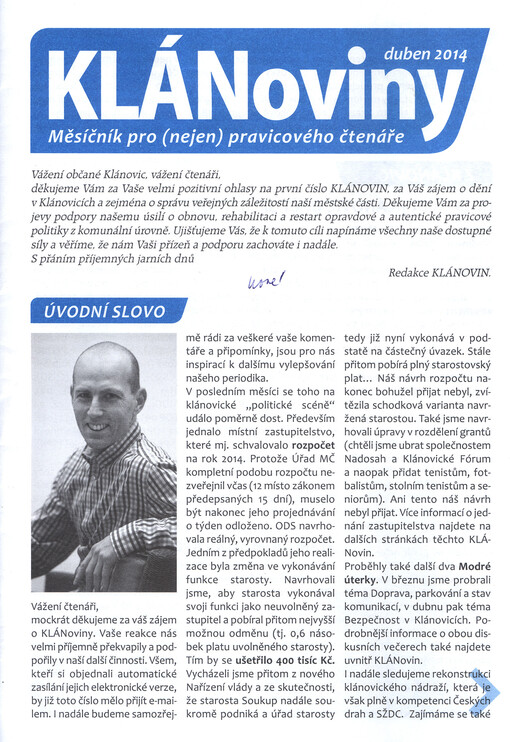 Klánoviny : měsíčník pro (nejen) pravicového čtenáře