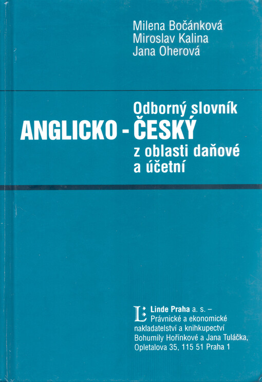 Odborný anglicko-český slovník z oblasti daňové a účetní
