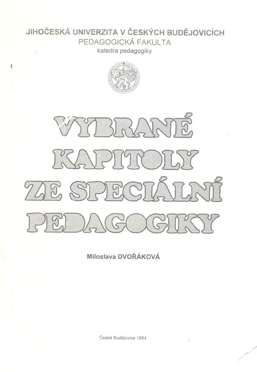 Vybrané kapitoly ze speciální pedagogiky