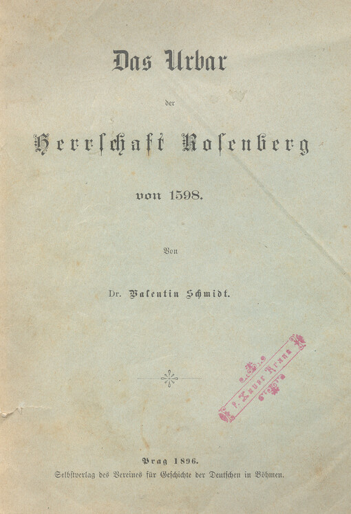 Das Urban der Herrschaft Rosenberg von 1598