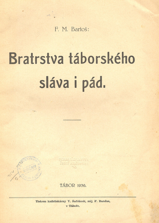 Bratrstva tábors ého sláva i pád
