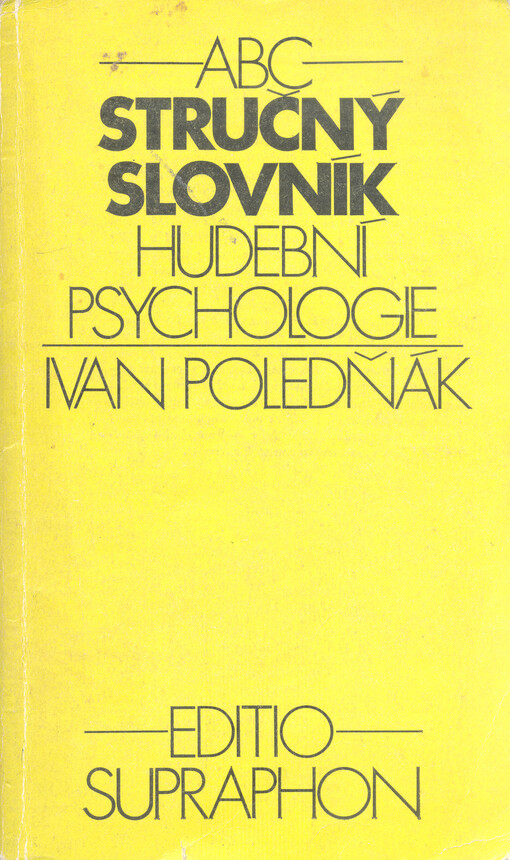 ABC :stručný slovník hudební psychologie