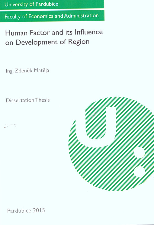 Human factor and its influence on development of region : dissertation thesis