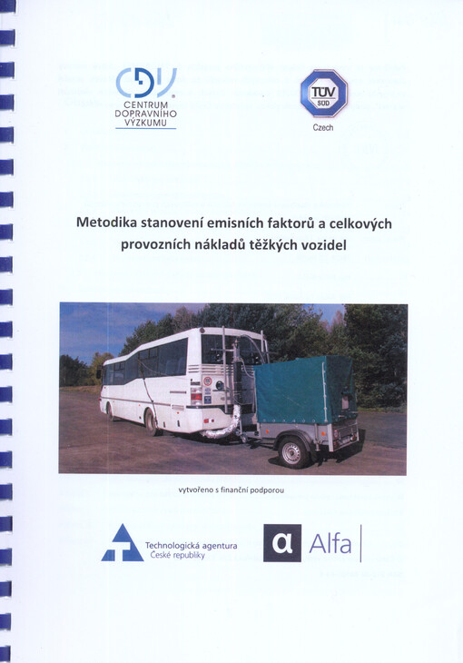 Metodika stanovení emisních faktorů a celkových provozních nákladů těžkých vozidel