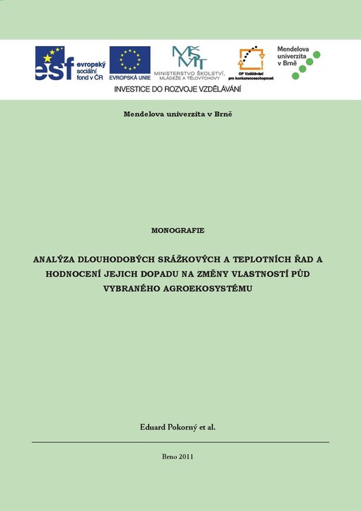 Analýza dlouhodobých srážkových a teplotních řad a hodnocení jejich dopadu na změny vlastností půd vybraného agroekosystému