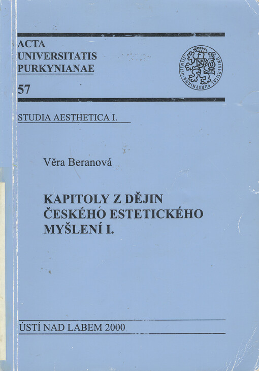 Kapitoly z dějin českého estetického myšlení I.