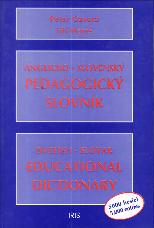 Anglicko-slovenský pedagogický slovník = English-Slovak educational dictionary