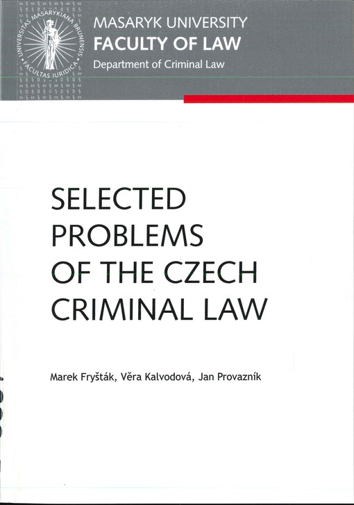 Selected problems of the Czech criminal law