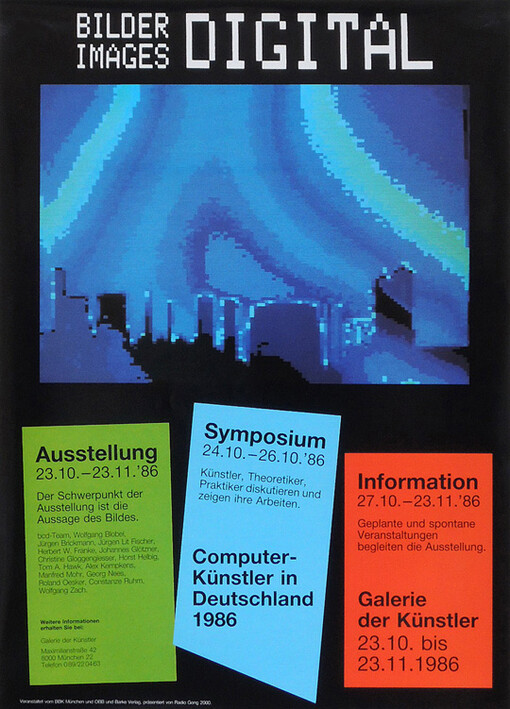 Bilder Digital : Computerkünstler in Deutschland 1986 : [Galerie der Künstler, München, 23. Oktober bis 23. November 1986]