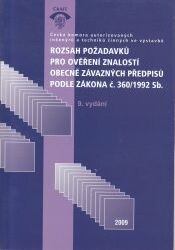 Rozsah požadavků pro ověření znalostí obecně závazných předpisů podle zákona č. 360/1992 Sb.