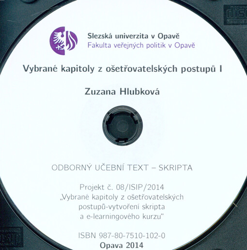 Vybrané kapitoly z ošetřovatelských postupů I: odborný učební text - skripta
