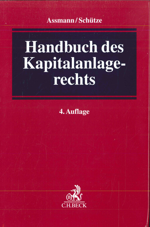 Handbuch des Kapitalanlagerechts