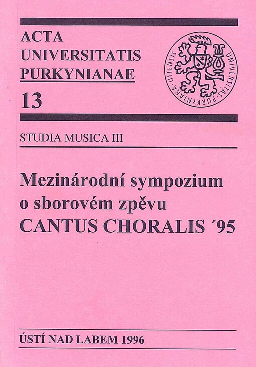 Mezinárodní sympozium o sborovém zpěvu Cantus choralis '95 
