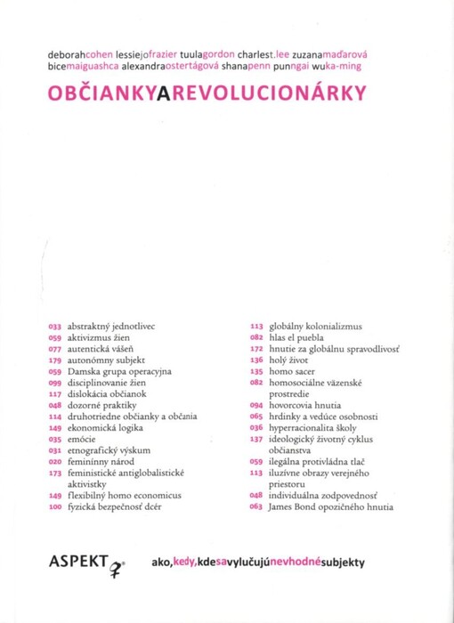 Občianky a revolucionárky : ako, kedy, kde sa vylučujú nevhodné subjekty