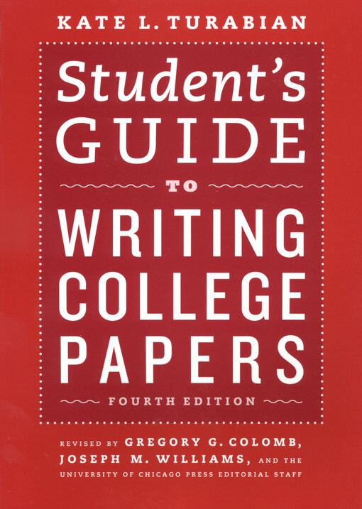 Student's guide to writing college papers