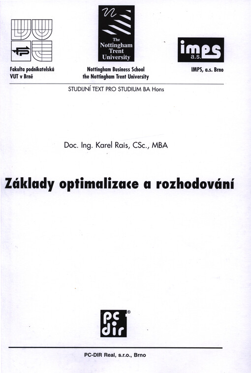 Základy optimalizace a rozhodování