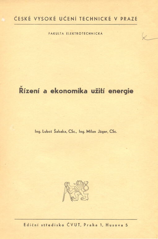 Řízení a ekonomika užití energie