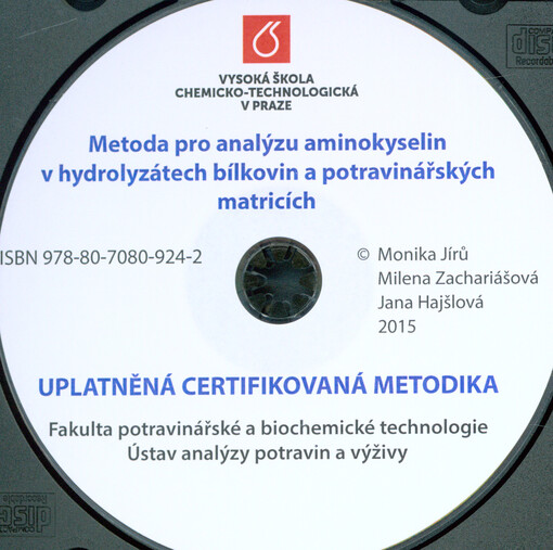 Metoda pro analýzu aminokyselin v hydrolyzátech bílkovin a potravinářských matricích