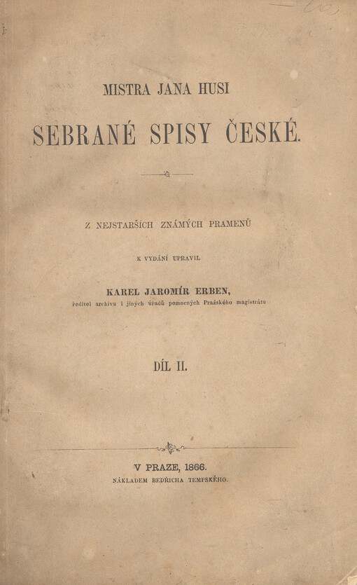 Mistra Jana Husi Sebrané spisy české.Díl lI