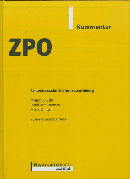 ZPO : Kommentar : schweizerische Zivilprozessordnung