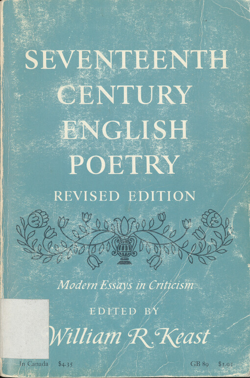Seventeenth-century English poetry :modern essays in criticism