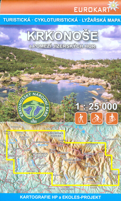 Krkonoše a pomezí Jizerských hor : turistická mapa, cykloturistická a lyžařská mapa