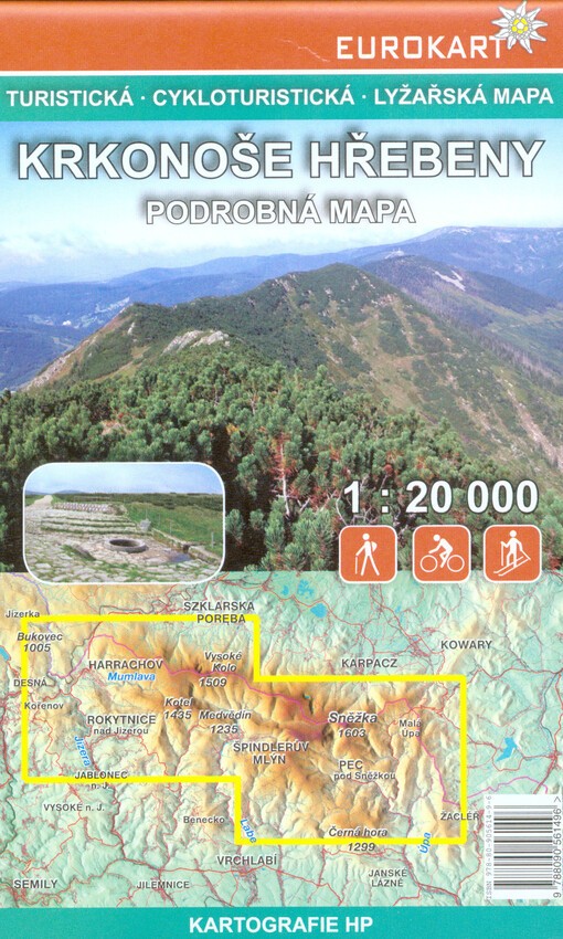 Krkonoše hřebeny : turistická mapa, cykloturistická a lyžařská mapa : podrobná mapa
