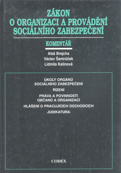 Zákon o organizaci a provádění sociálního zabezpečení : komentář